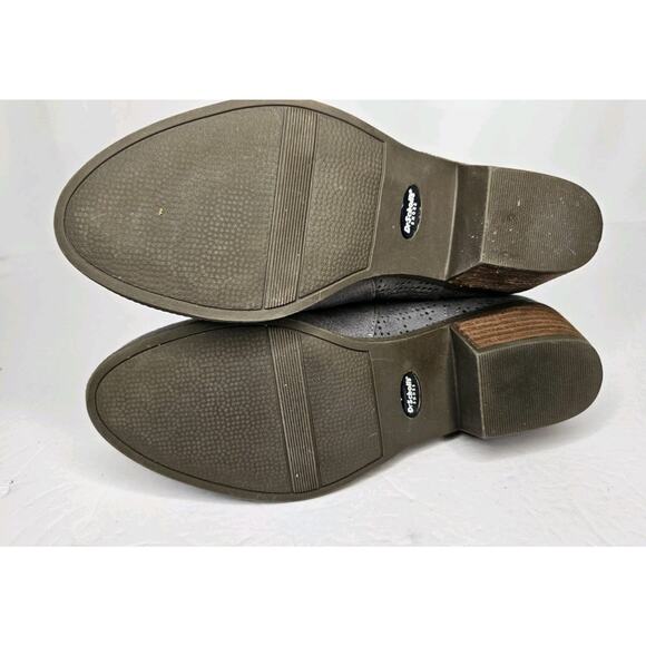 DR. SCHOLL'S Women's Dark Shadow Grey Brianna Perforated Block-Heel Booties SZ 8 - Picture 8 of 10